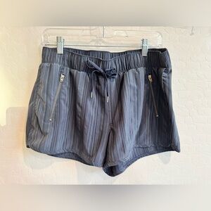 Athleta Charcoal Striped Athletic Shorts